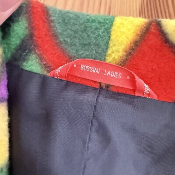 Bossini Women's Fleece Blazer Multicolor All Over Print Funky Artsy FITS SZ S/M - Picture 3 of 11